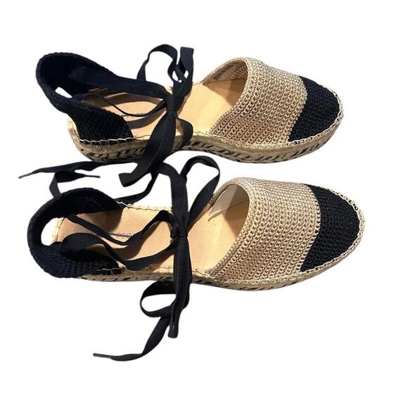 NIB! Free People Island Time Wrap Espadrilles Black/Tan - Size EU 39 / US 8.5 - Picture 5 of 12
